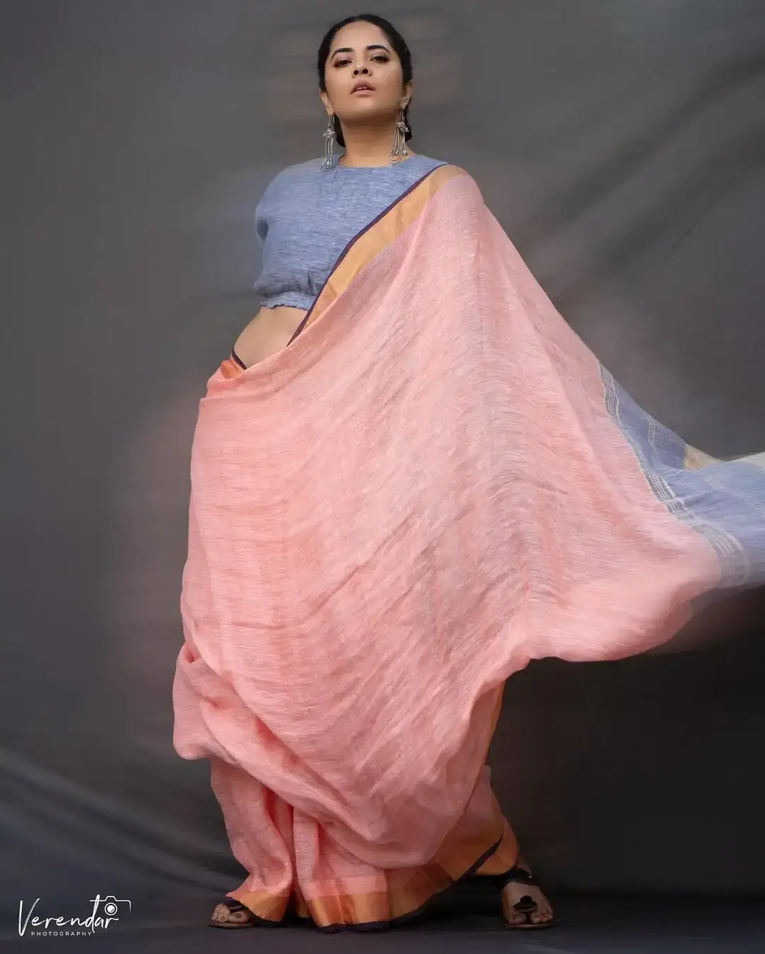 INDIAN ACTRESS ANASUYA BHARADWAJ IMAGES IN PINK COLOUR SAREE 6